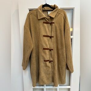Vintage Coldwater Creek 90’s Duffel Tan Toggle Women's Jacket Coat Plus Size 1X